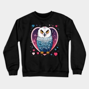 Snowy Owl Valentine Day Crewneck Sweatshirt